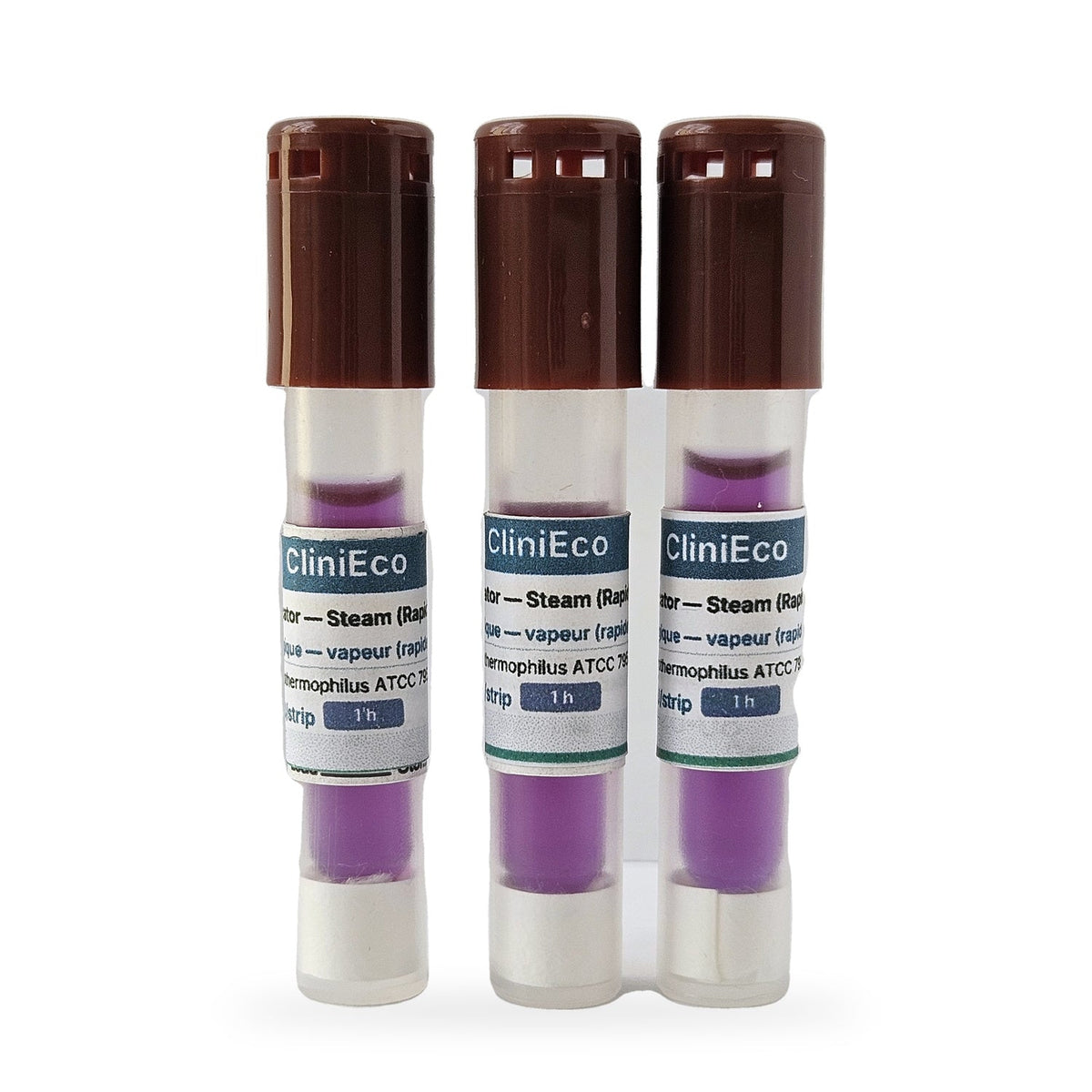 CliniEco 1-hour fluorescence rapid readout biological indicator tubes