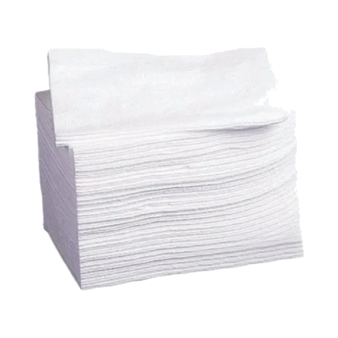Stack of disposable dry cleaning wipes used to pre-clean a clinical surface before disinfection