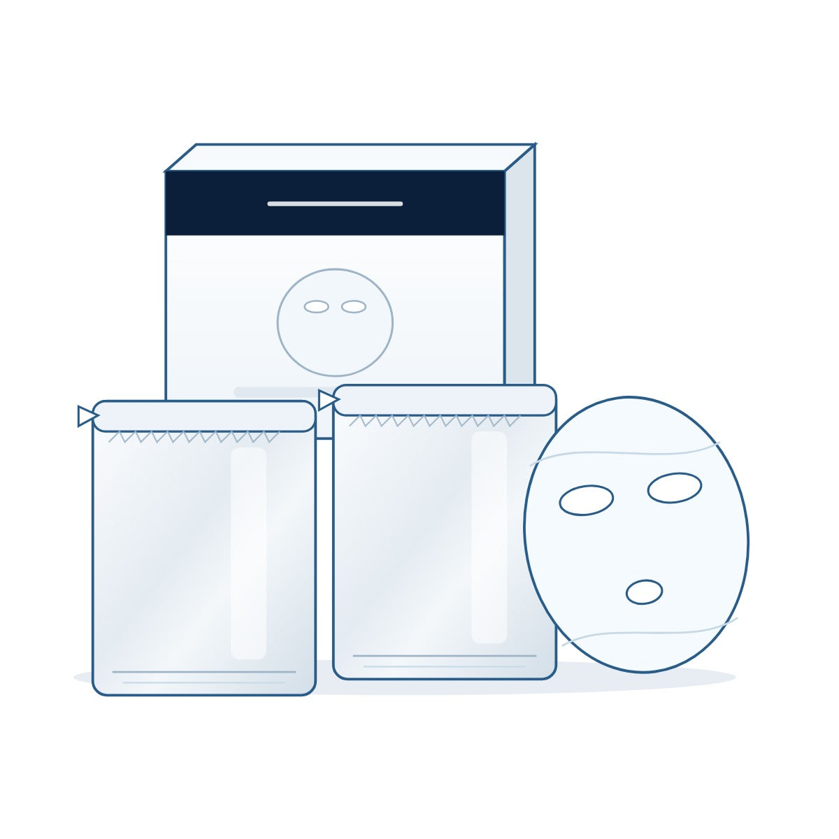 CliniEco Repair Mask — product illustration (line drawing, not a photograph)