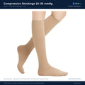 CliniEco Medical knee-high compression stocking, 15-20 mmHg, black