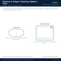 CliniEco retainer and aligner cleaning tablets with cleaning case - what you receive (product diagram)