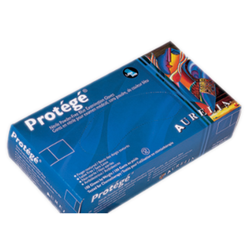 Aurelia Nitrile Examination Gloves — Protégé 4.0 mil, Powder-Free, Chemo-Grade, 100 Count
