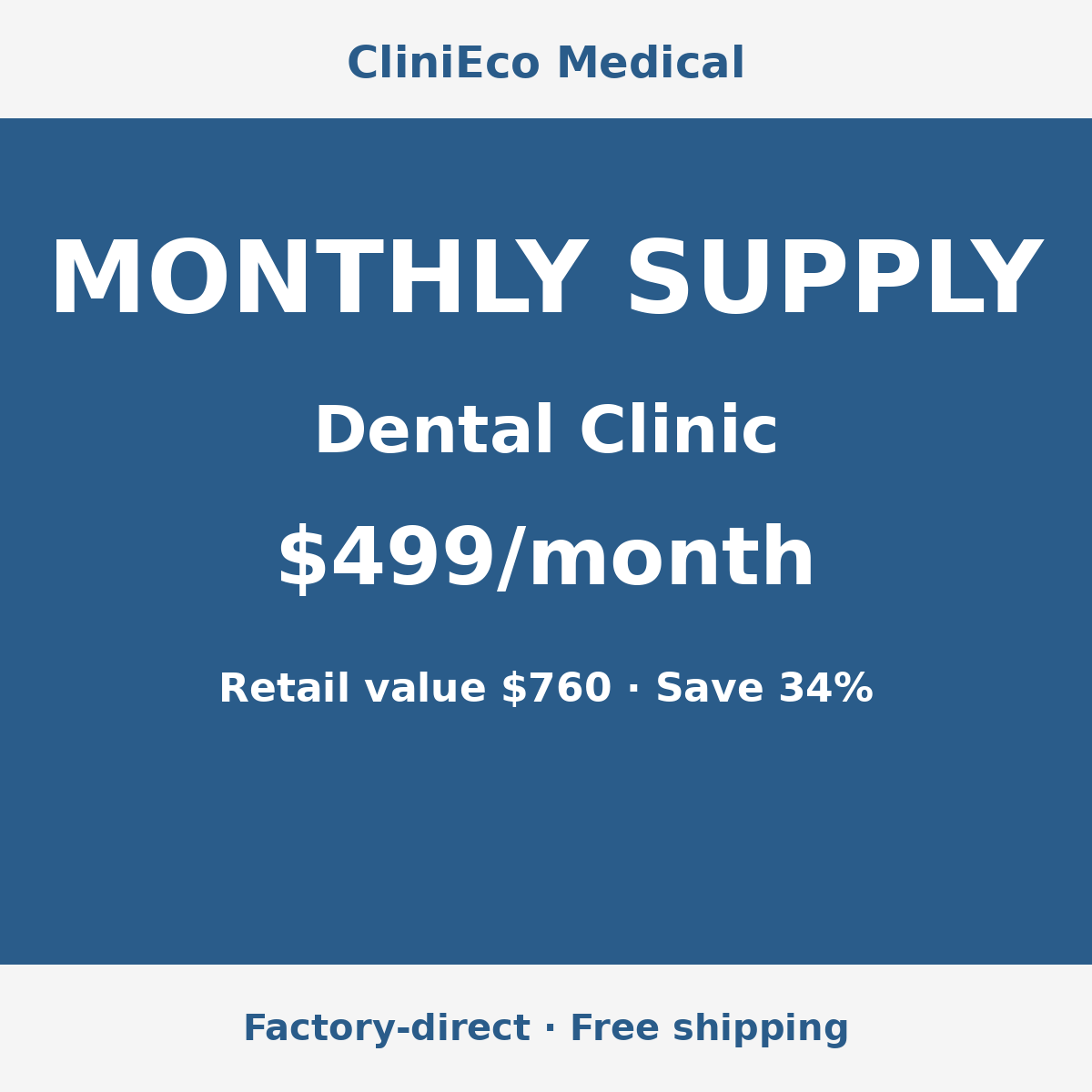 CliniEco Dental Clinic Monthly Supply — $499/month