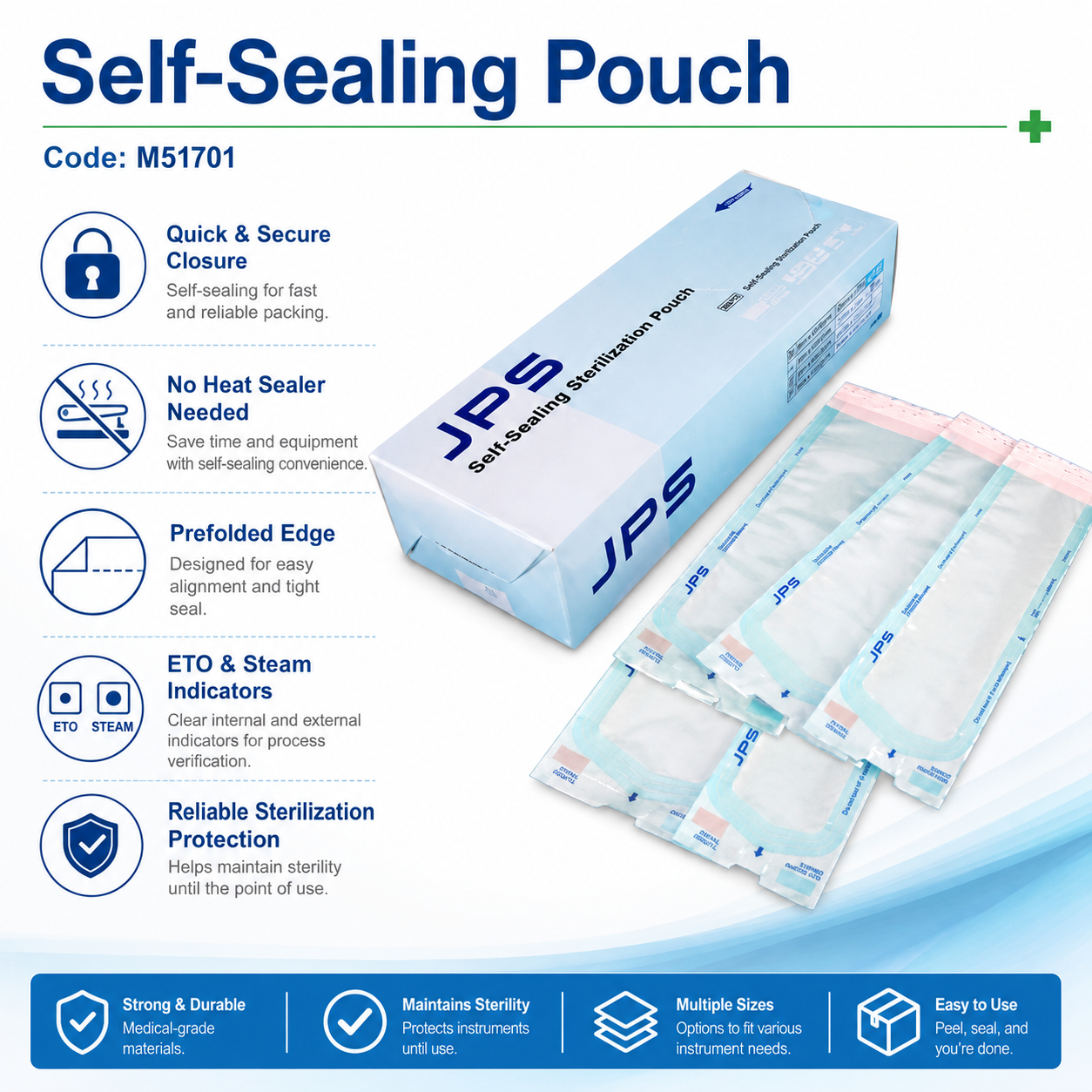 CliniEco Medical Sterilization Roll — Pre-Cut Sheets, 50m Roll