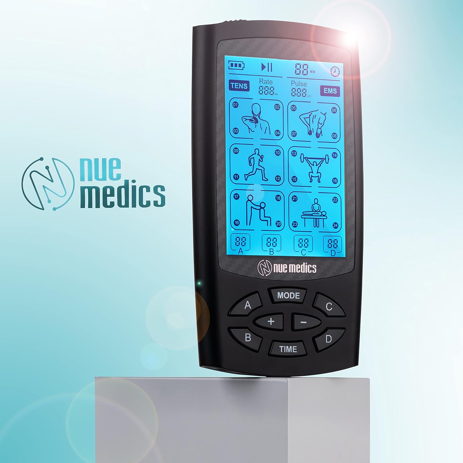 EcoSource TENS Unit 4-Channel — 24-Mode Dual Channel Pain Re