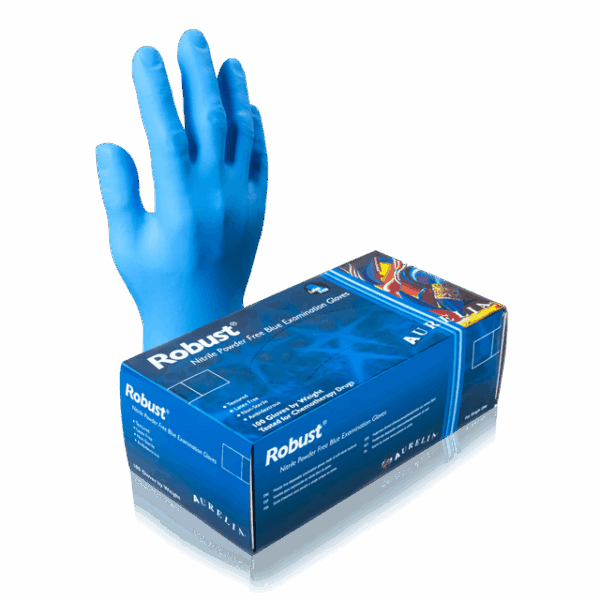 Aurelia 4.5 mil nitrile exam gloves — medical grade, blue (product photo 2)