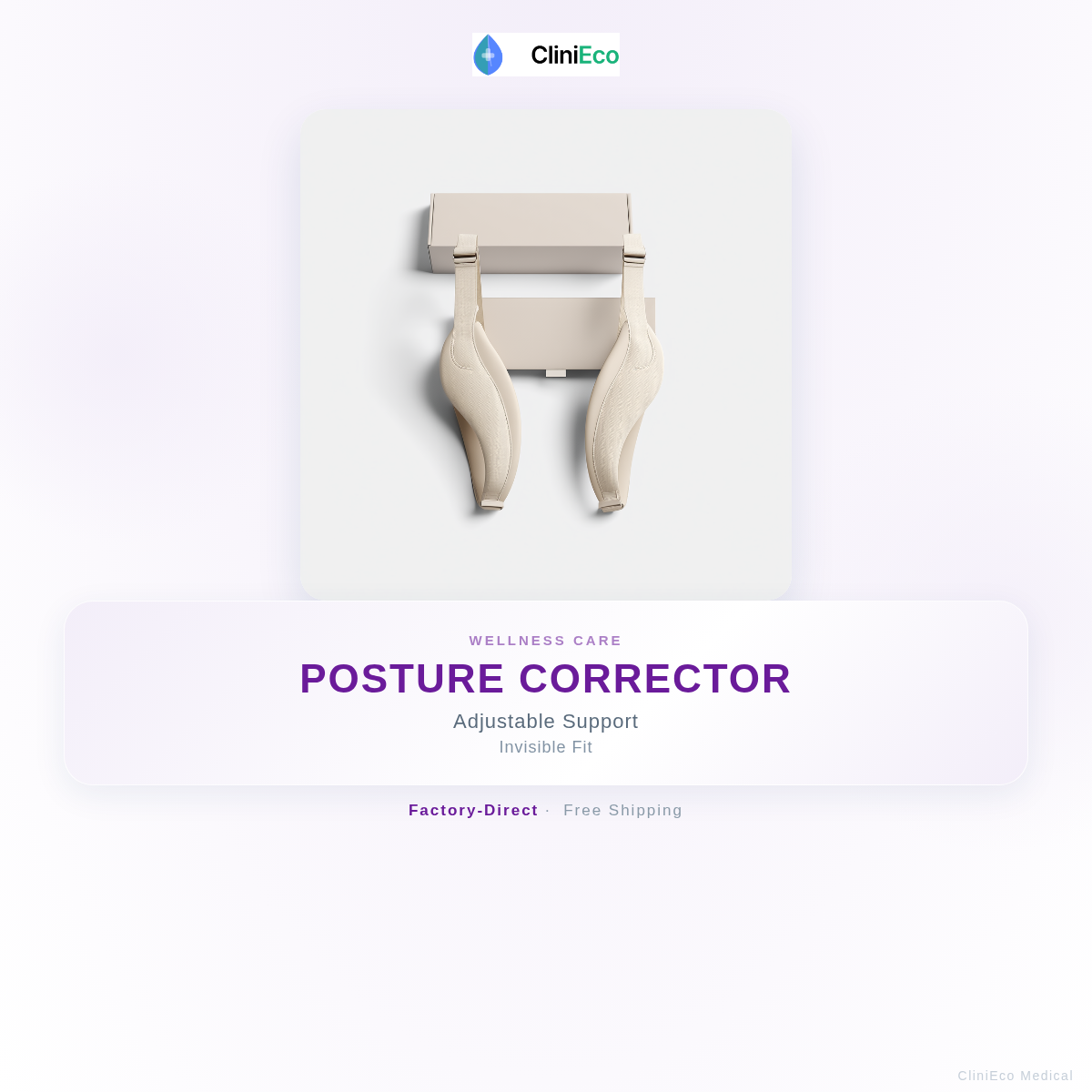 CliniEco Posture Corrector Brace - Adjustable Back Straightener for Men & Women