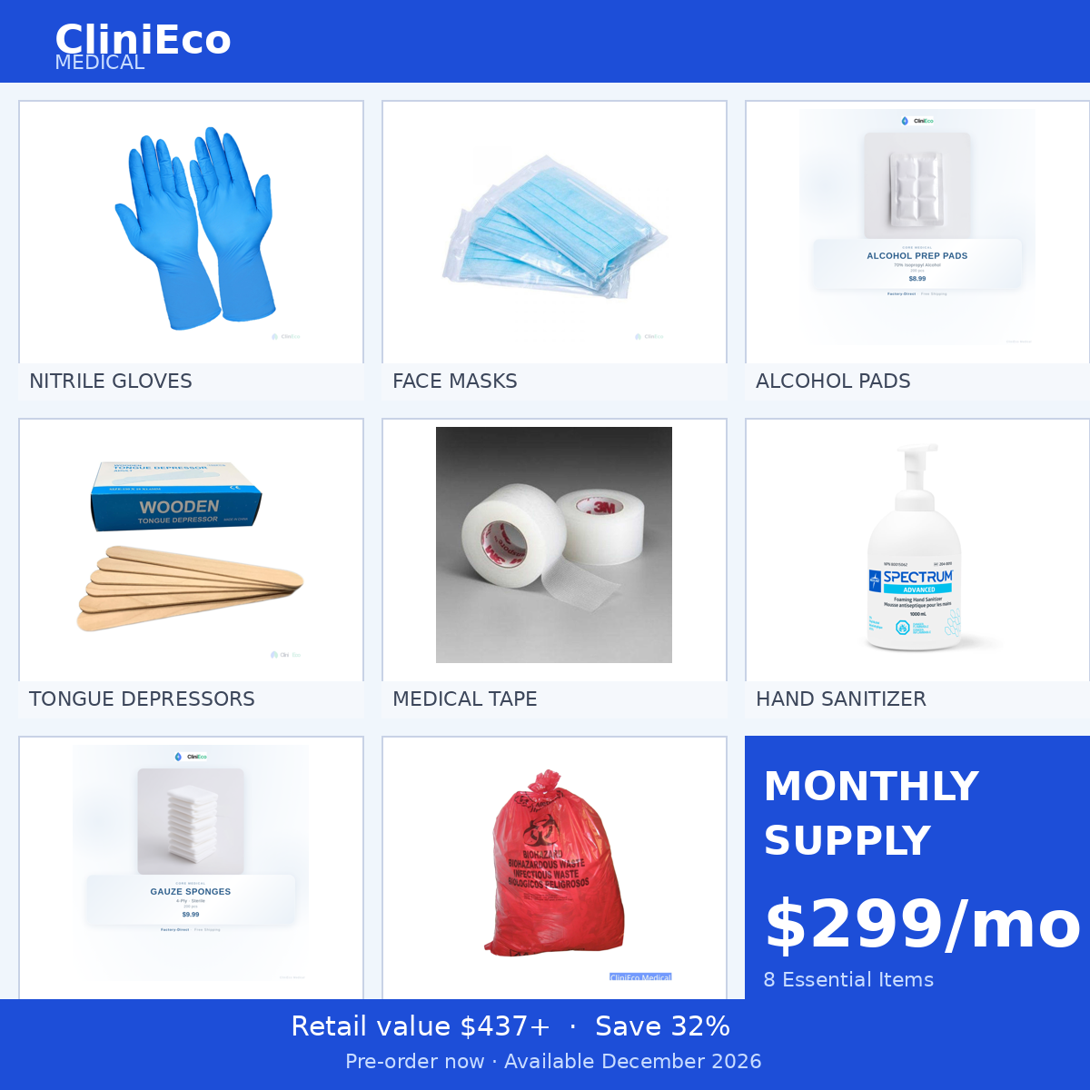 CliniEco Essentials Monthly Supply — $299/month