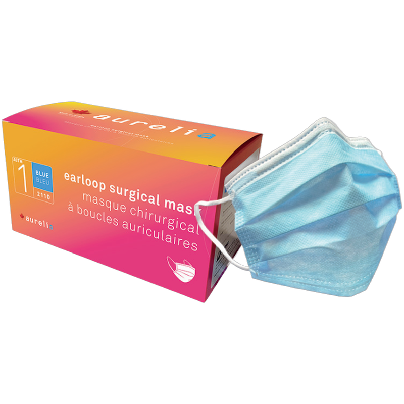 Aurelia Face Mask — Level 2, ASTM F2100, Made in Canada, 50 Count