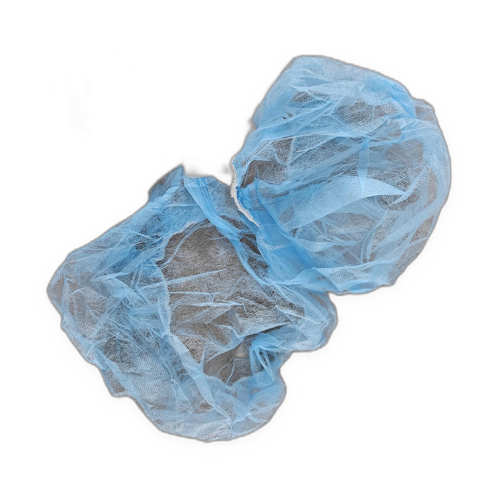 CliniEco Bouffant Caps — blue, two caps stacked