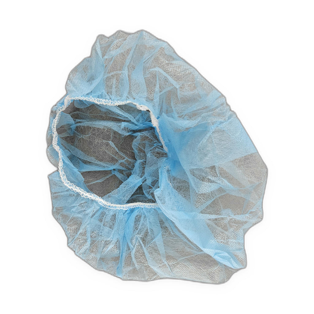 CliniEco Bouffant Caps — blue, opened cap