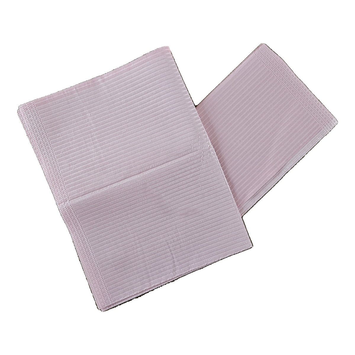 Aurelia dental bibs, pink, two bibs stacked on white