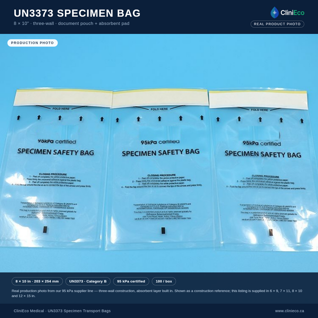 CliniEco UN3373 specimen bag 8x10 in — main photo