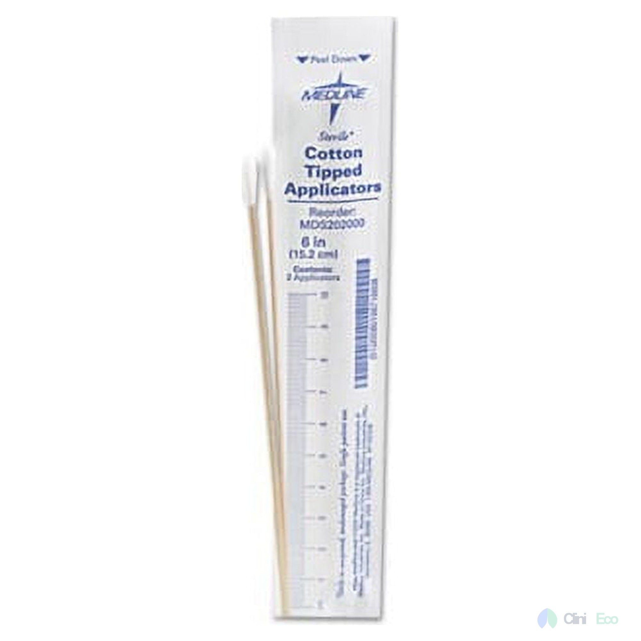 CliniEco Cotton Swabs - Sterile, 6 Inch, Double-Tipped, 100 Pcs