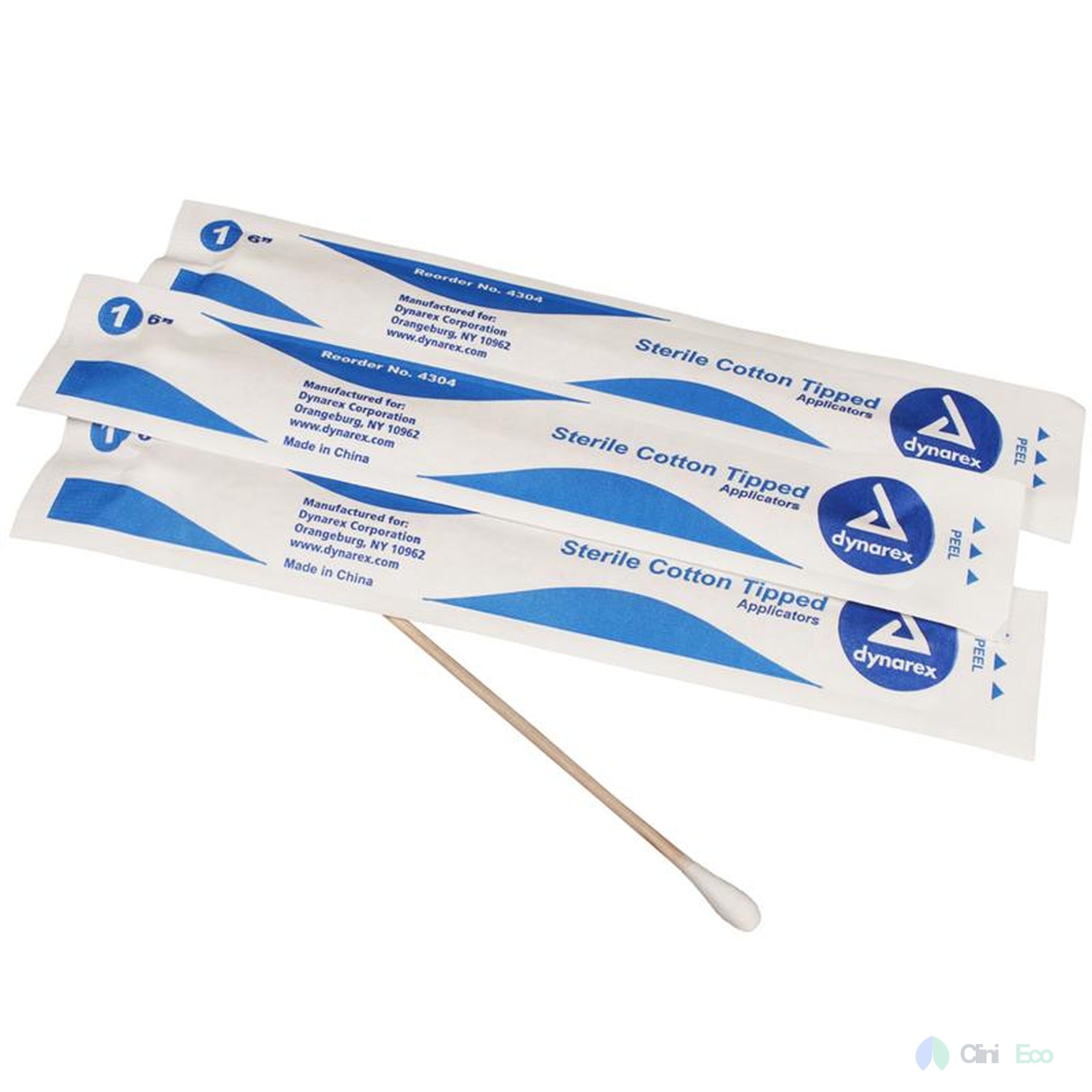 CliniEco Cotton Swabs - Sterile, 6 Inch, Double-Tipped, 100 Pcs