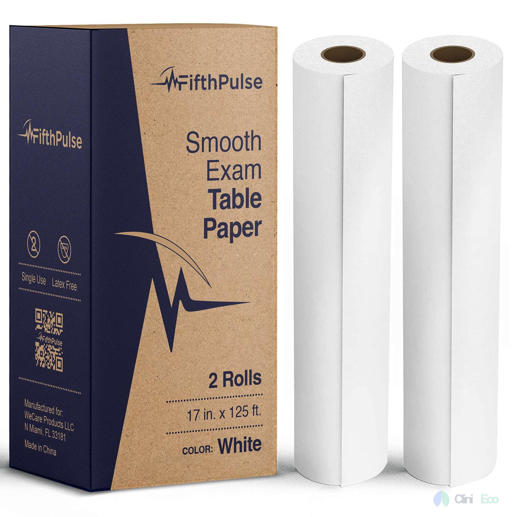 CliniEco Exam Table Paper - 18 Inch x 200 Feet, Smooth, White