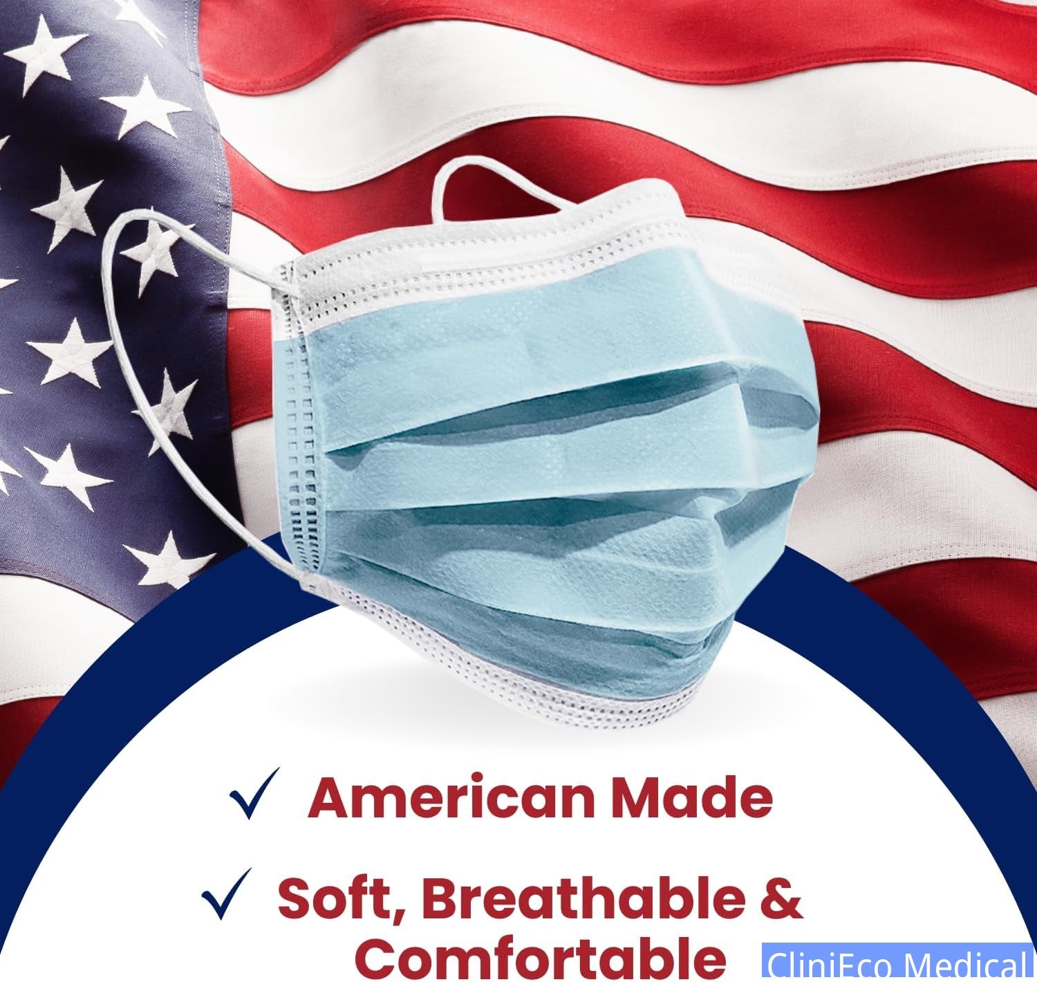 Medical Face Masks - 3-Ply, ASTM Level 1, Procedural Mask - Face Masks - CliniEco Medical Canada