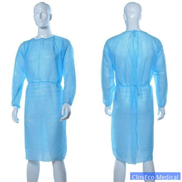 Disposable Isolation Gowns - Level 1, Non-Woven, Fluid-Resistant - Isolation Gowns - CliniEco Medical Canada