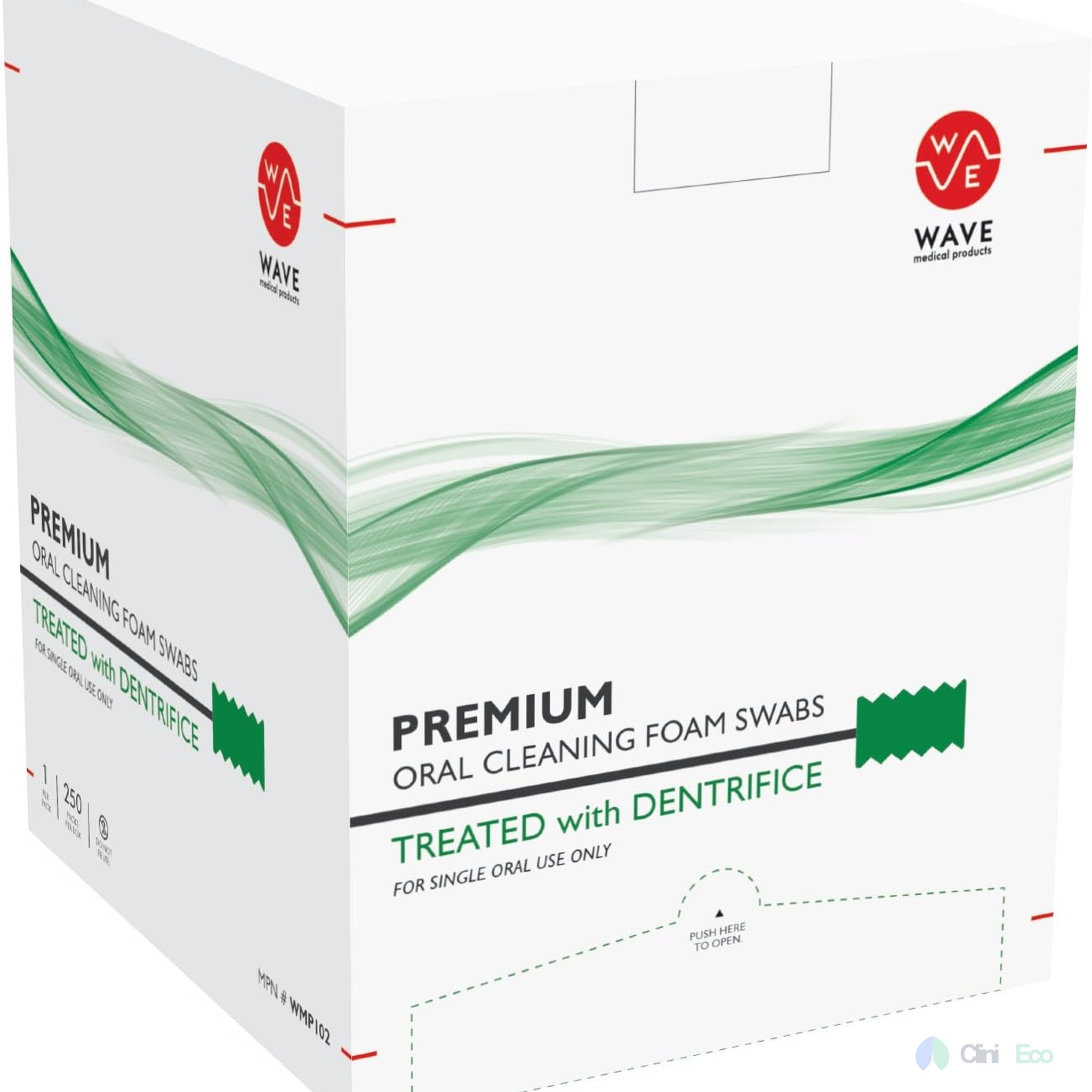 CliniEco Oral Swabsticks - Foam Tipped, 5 Inch, Individually Wrapped, 100 Pcs