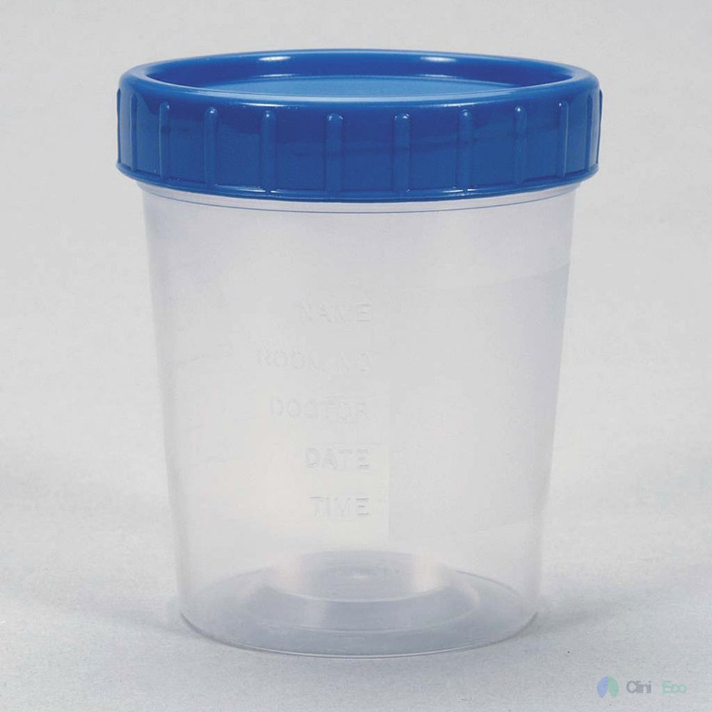 CliniEco Specimen Cups - Graduated, Leak-Proof, 90 mL, 100 Pcs