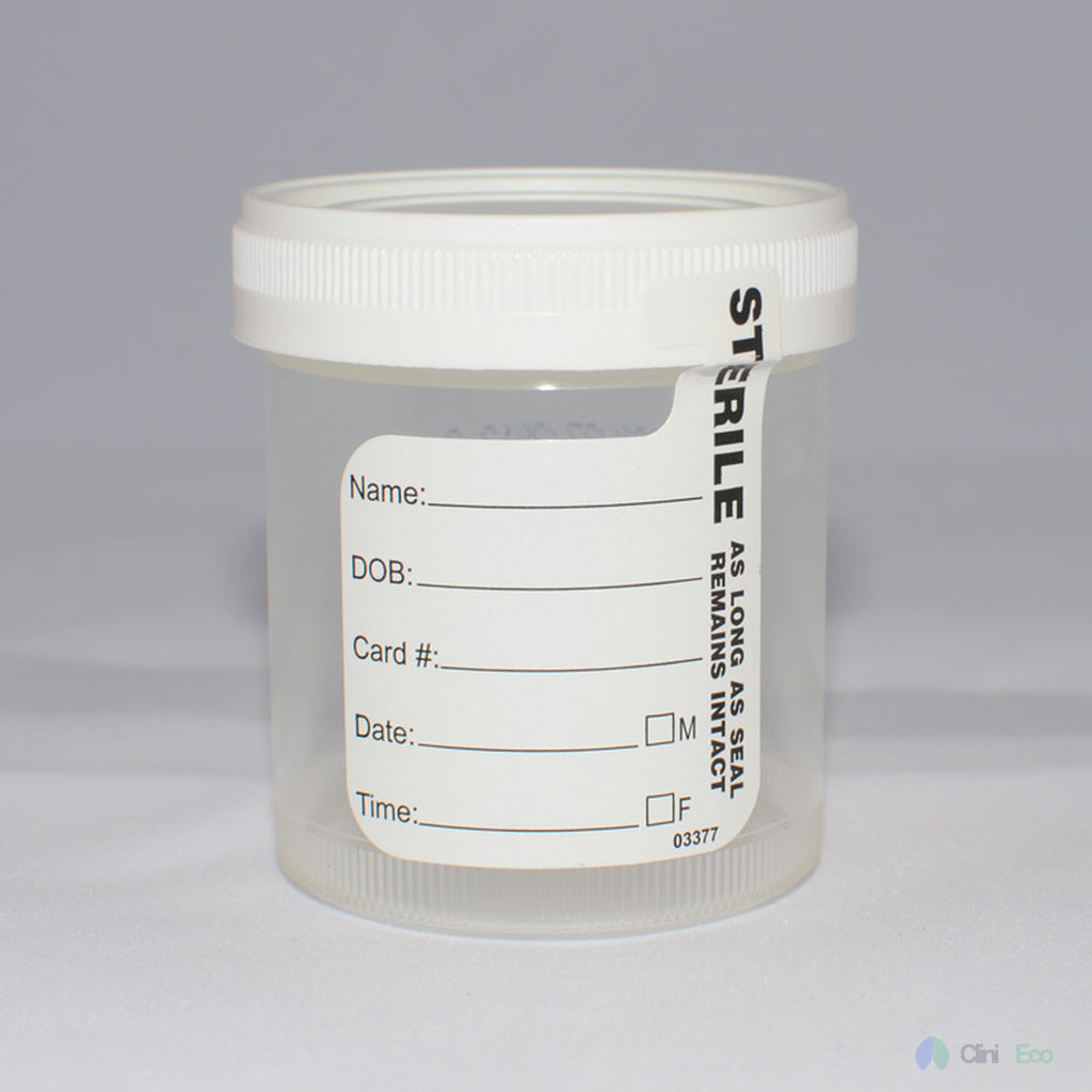 CliniEco Specimen Cups - Graduated, Leak-Proof, 90 mL, 100 Pcs