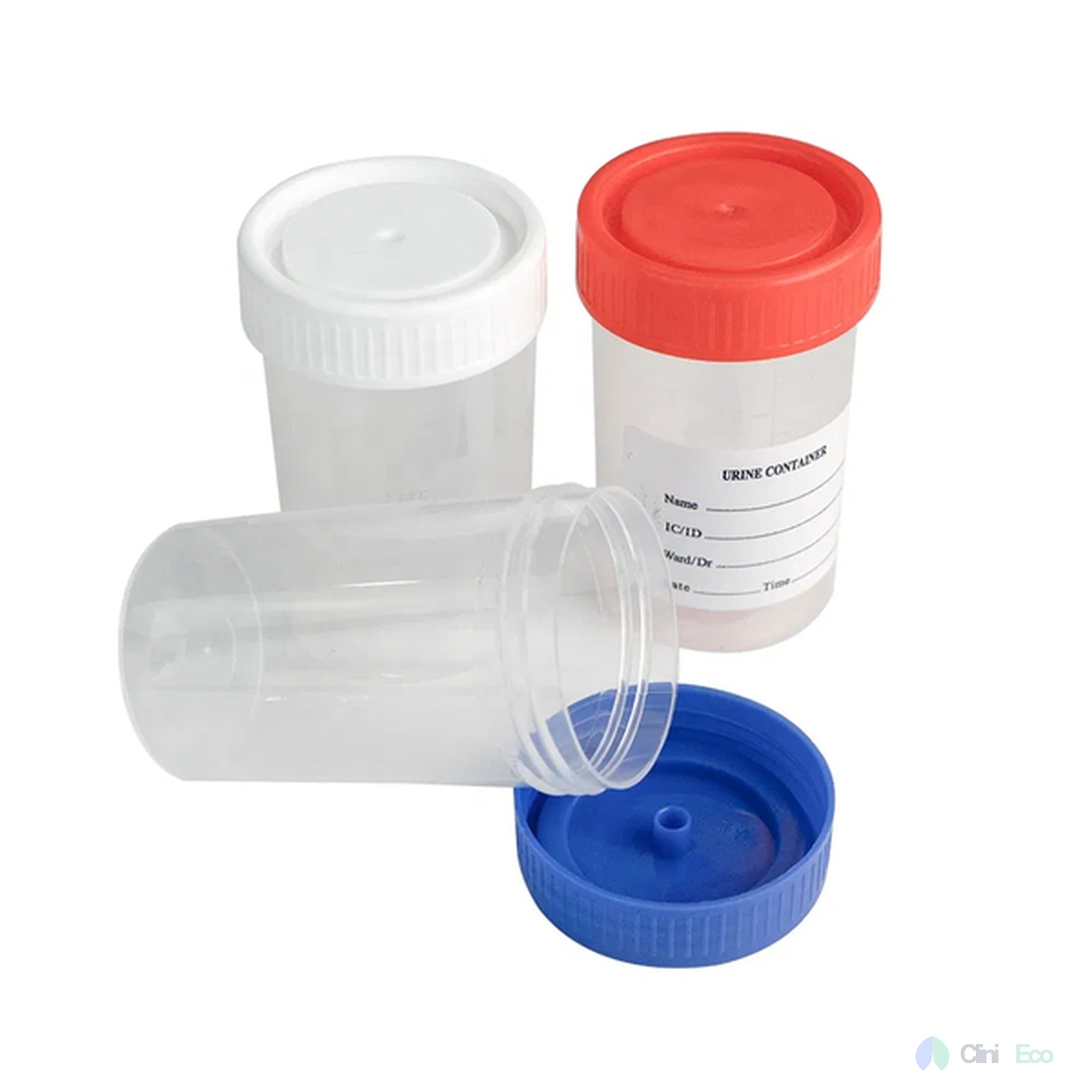 CliniEco Specimen Cups - Graduated, Leak-Proof, 90 mL, 100 Pcs