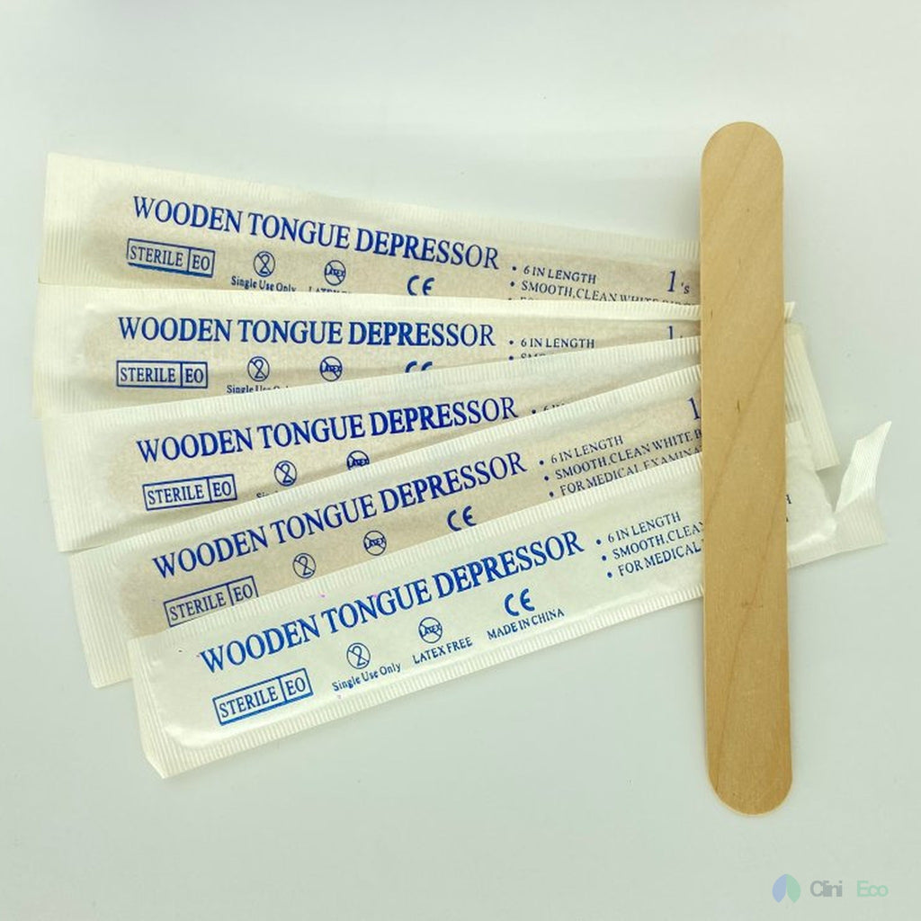 CliniEco Tongue Depressors - Wooden, 6 Inch, 500 Pcs, Sterile
