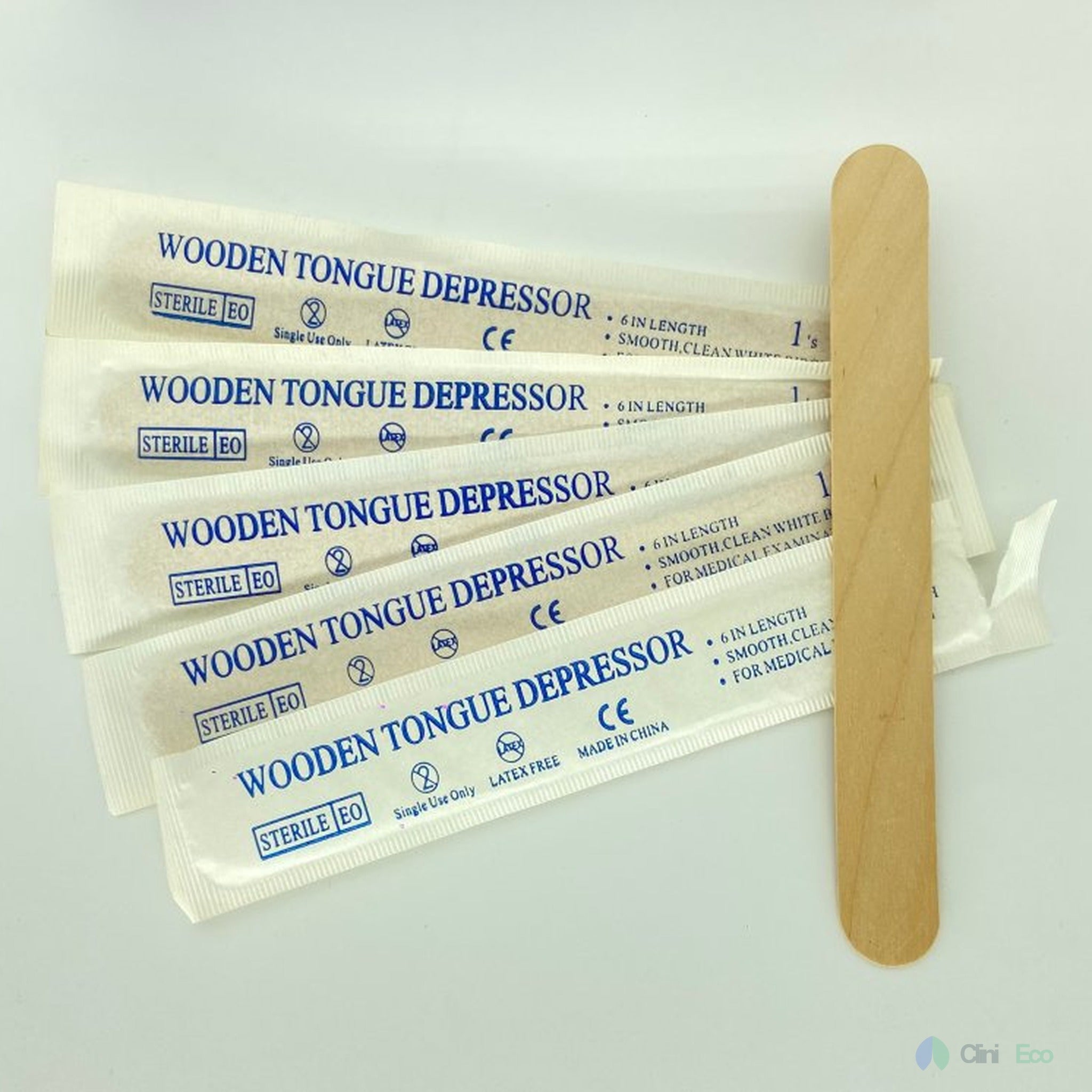 CliniEco Tongue Depressors - Wooden, 6 Inch, 500 Pcs, Sterile