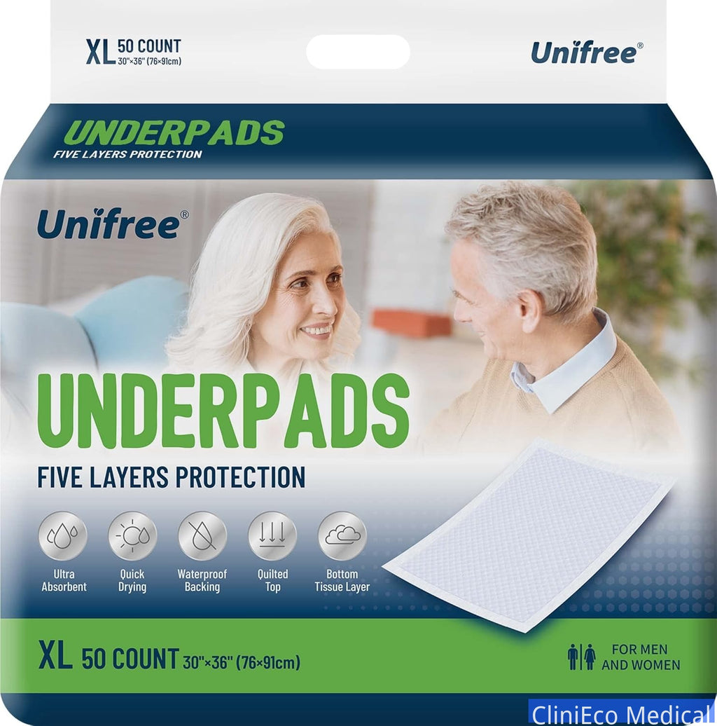 Disposable Underpads - Heavy Absorbency, 30x36 Inch - Underpads - CliniEco Medical Canada