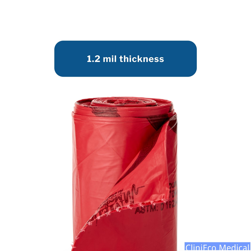 Biohazard Medical Waste Bags - Red, 30 Gallon, Leak-Proof - Waste Bags - CliniEco Medical Canada