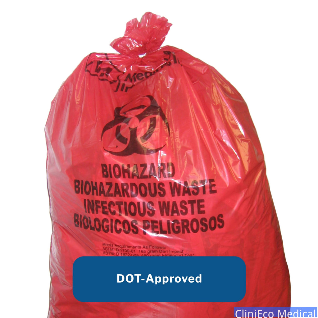 Biohazard Medical Waste Bags - Red, 30 Gallon, Leak-Proof - Waste Bags - CliniEco Medical Canada