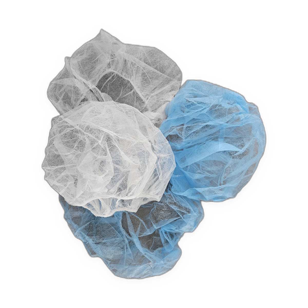 CliniEco Bouffant Caps 24-inch non-woven — blue and white colour options