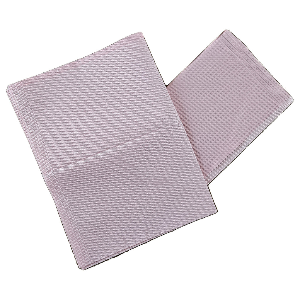 Aurelia dental bibs, light pink, two bibs stacked on white background