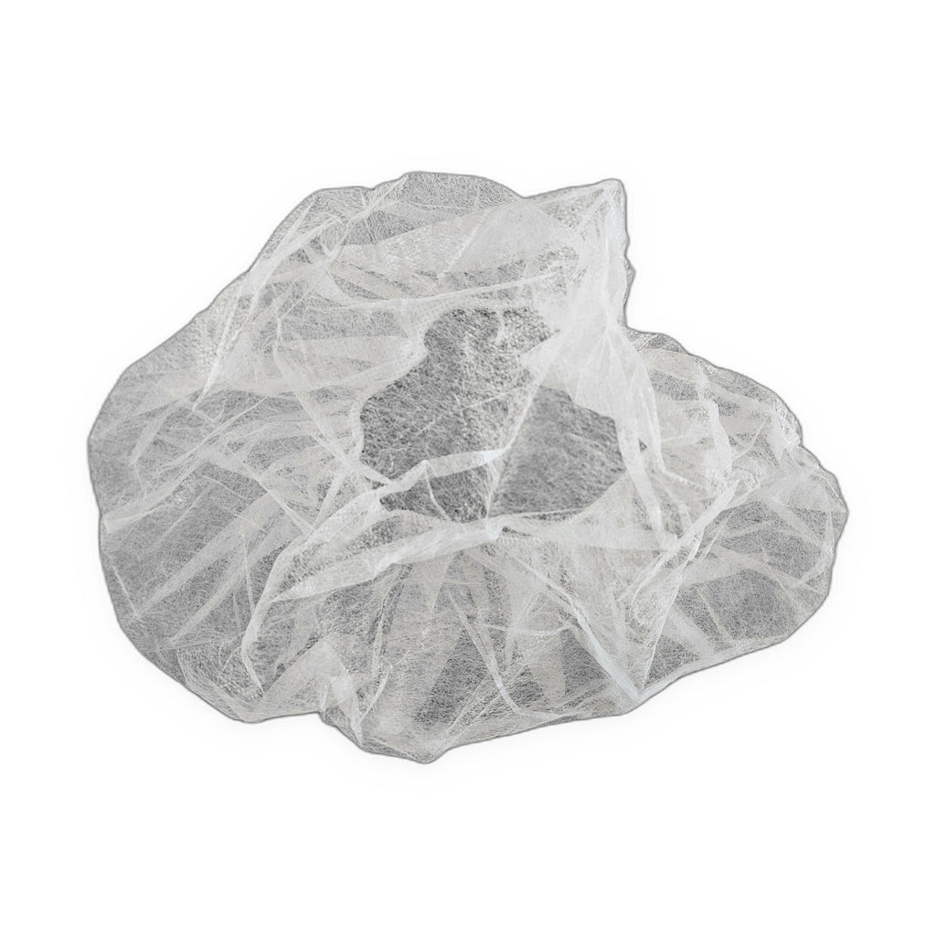 CliniEco Bouffant Caps — white, side view