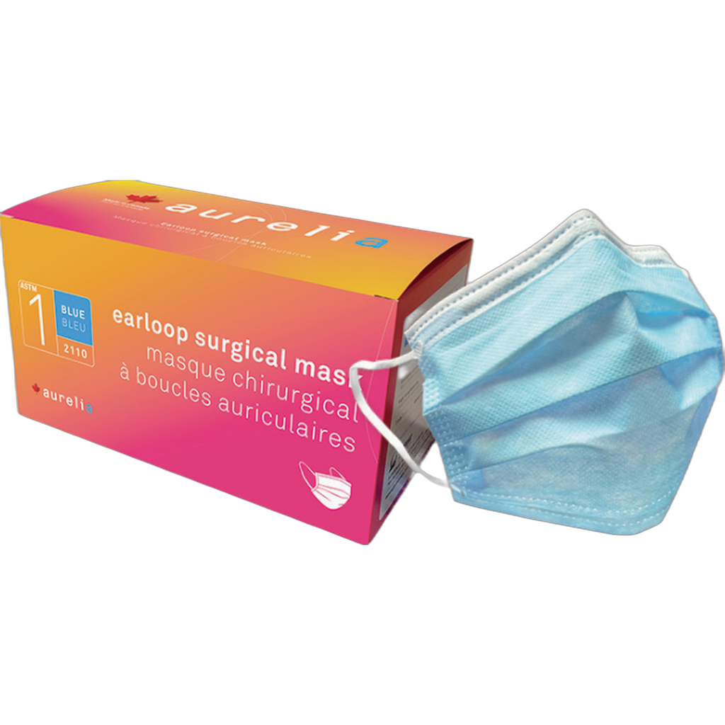 Aurelia Face Mask — Level 2, ASTM F2100, Made in Canada, 50 Count