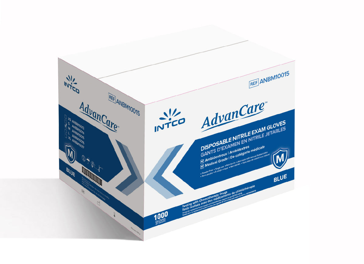 INTCO Advancare Nitrile Exam Gloves — Wholesale Case of 10 Boxes