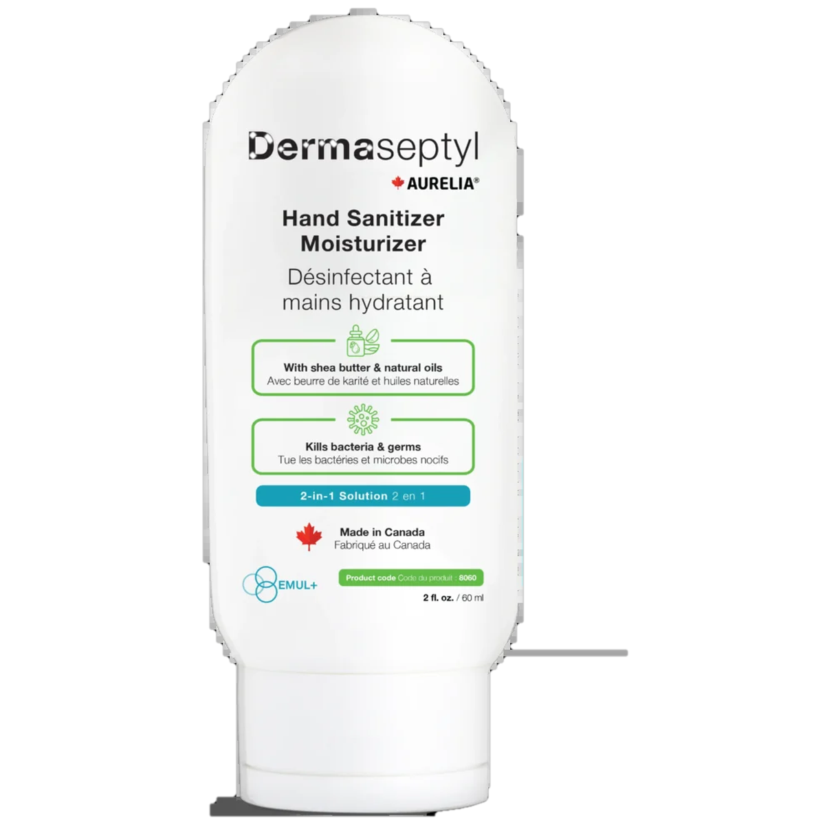 Aurelia by Supermax — Aurelia Hand Sanitizer — DermaSeptyl 2-in-1 Moisturizing, NPN 80122015, 60ml (CliniEco Medical authorized distributor)