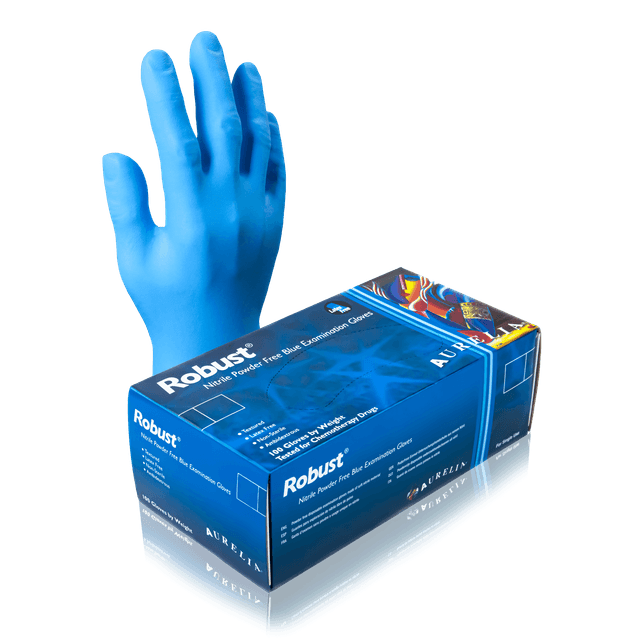 Aurelia 4.5 mil nitrile exam gloves — medical grade, blue (product photo 3)