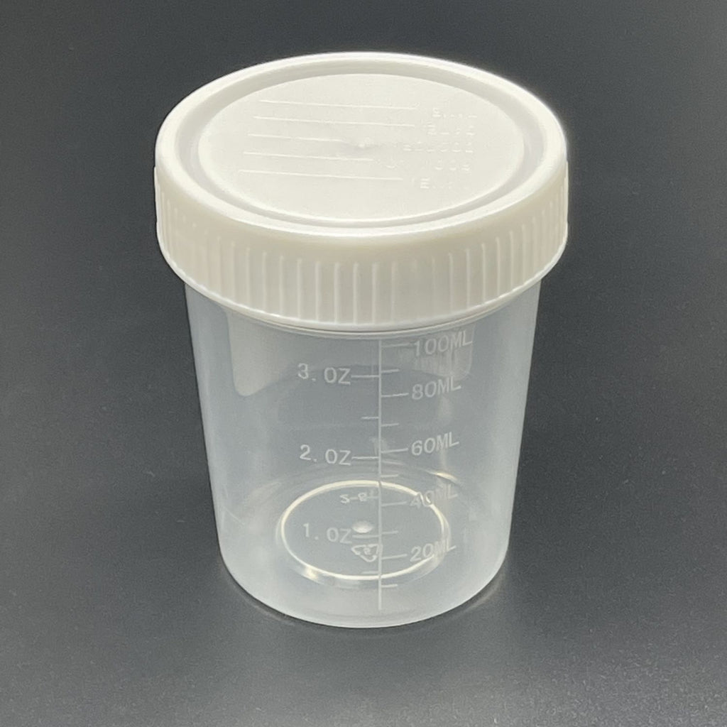 CliniEco Specimen Cups - Graduated, Leak-Proof, 90 mL, 100 Pcs