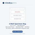 CliniEco Medical 3-Wall Specimen Transport Bag — 6x9, 100-pack