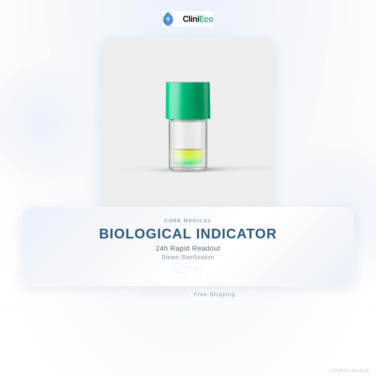 CliniEco Medical Biological Indicator — 24h Rapid Readout, 50-Pack