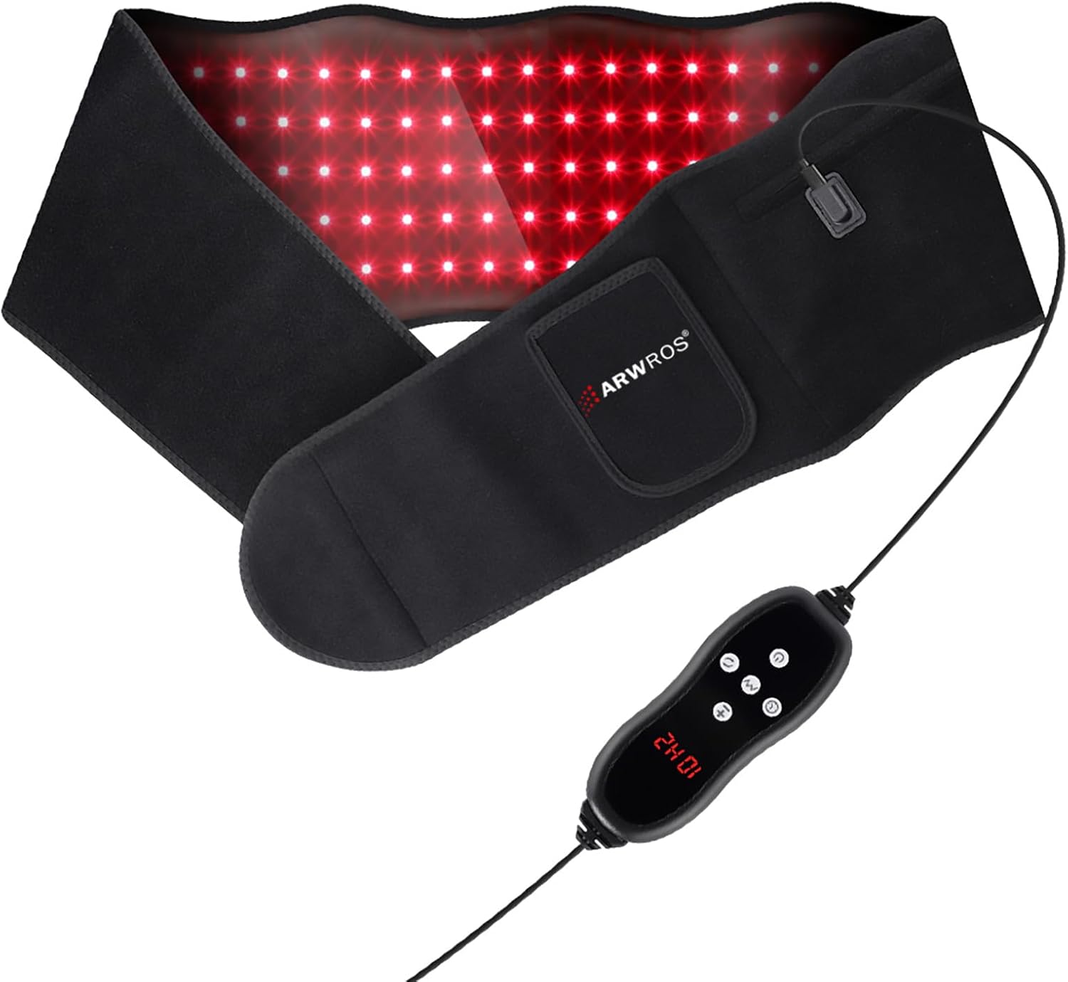 CliniEco Infrared Therapy Belt — 660nm+850nm Red Light, USB-C Rechargeable, Wearable Pain Relief