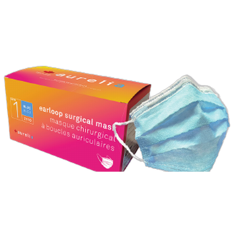 Aurelia Face Mask — Level 3, ASTM F2100, Made in Canada, 50 Count