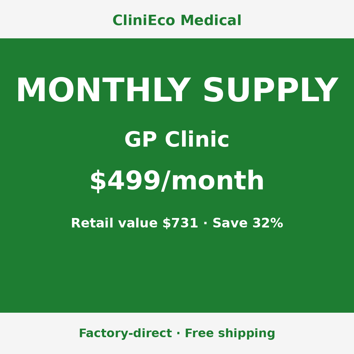 CliniEco GP Clinic Monthly Supply — $499/month