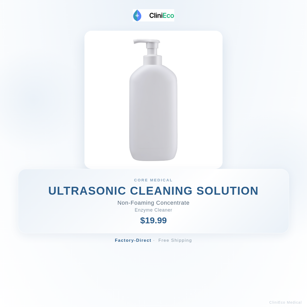 CliniEco Medical Ultrasonic Cleaning Solution — Enzyme, 4L Concentrate