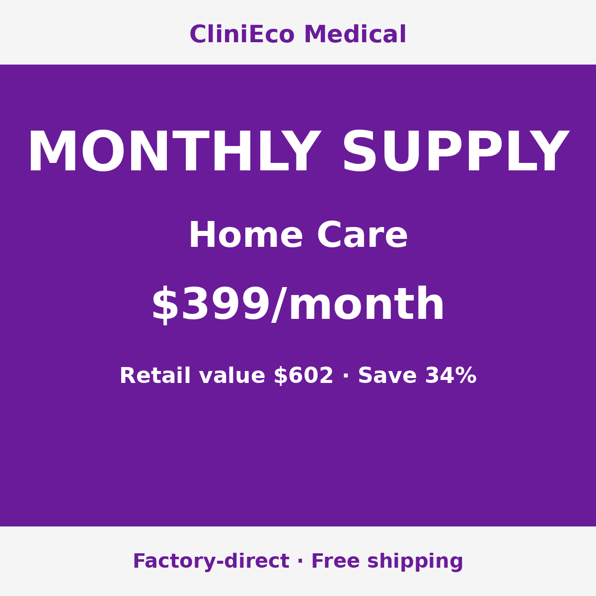 CliniEco Home Care Monthly Supply — $399/month