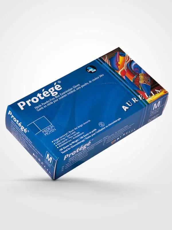 Aurelia 4.0 mil nitrile exam gloves — medical grade, sky blue (product photo 4)
