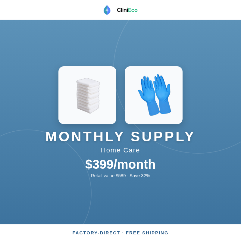 CliniEco Home Care Monthly Supply — $399/month