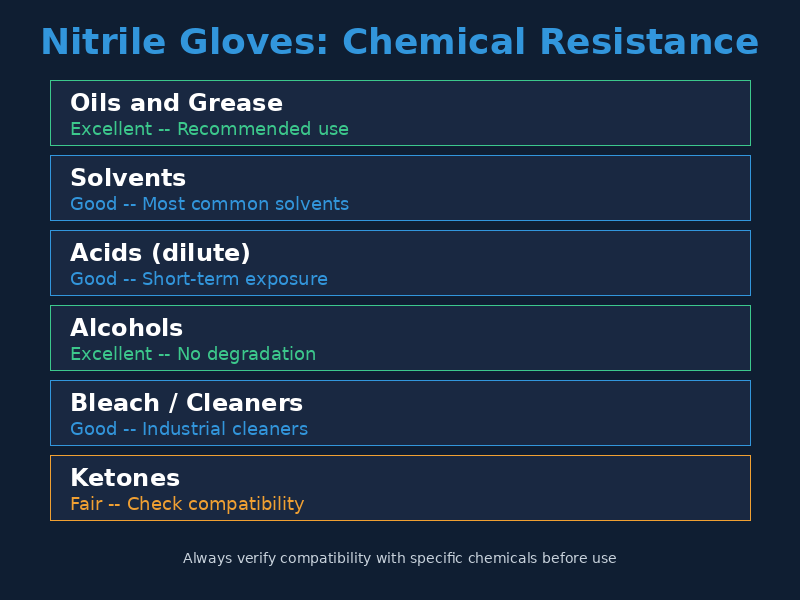 Nitrile Gloves Chemical Resistance Chart
