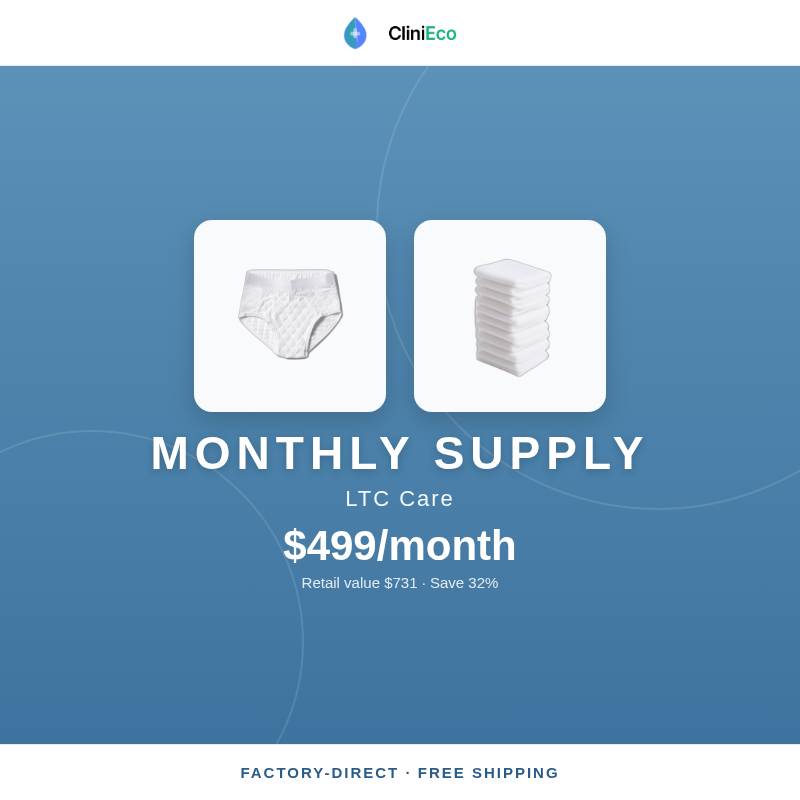 CliniEco LTC Monthly Supply — $499/month